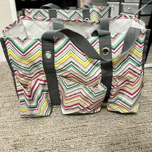 Discontinued Thirty-One Colorful Zigzag Utility Tote